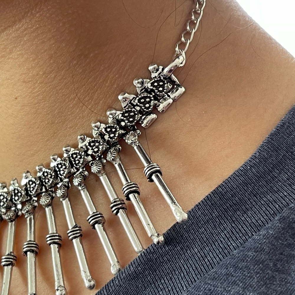 Silver ethnic necklace RBG - Picture 4 of 5